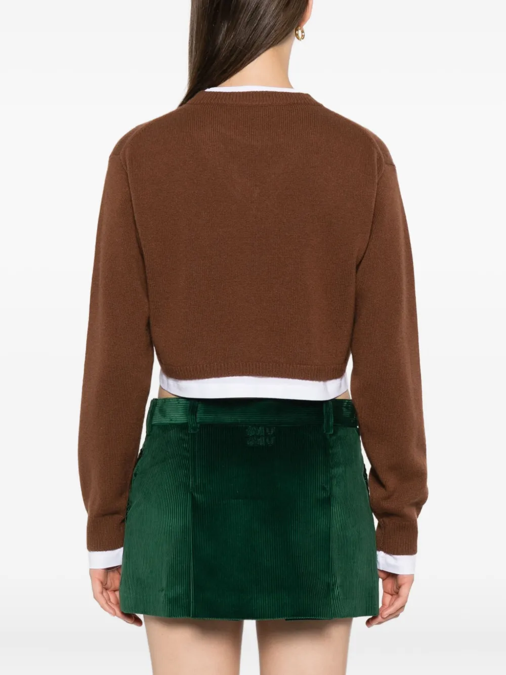 Miu Cropped trui Bruin