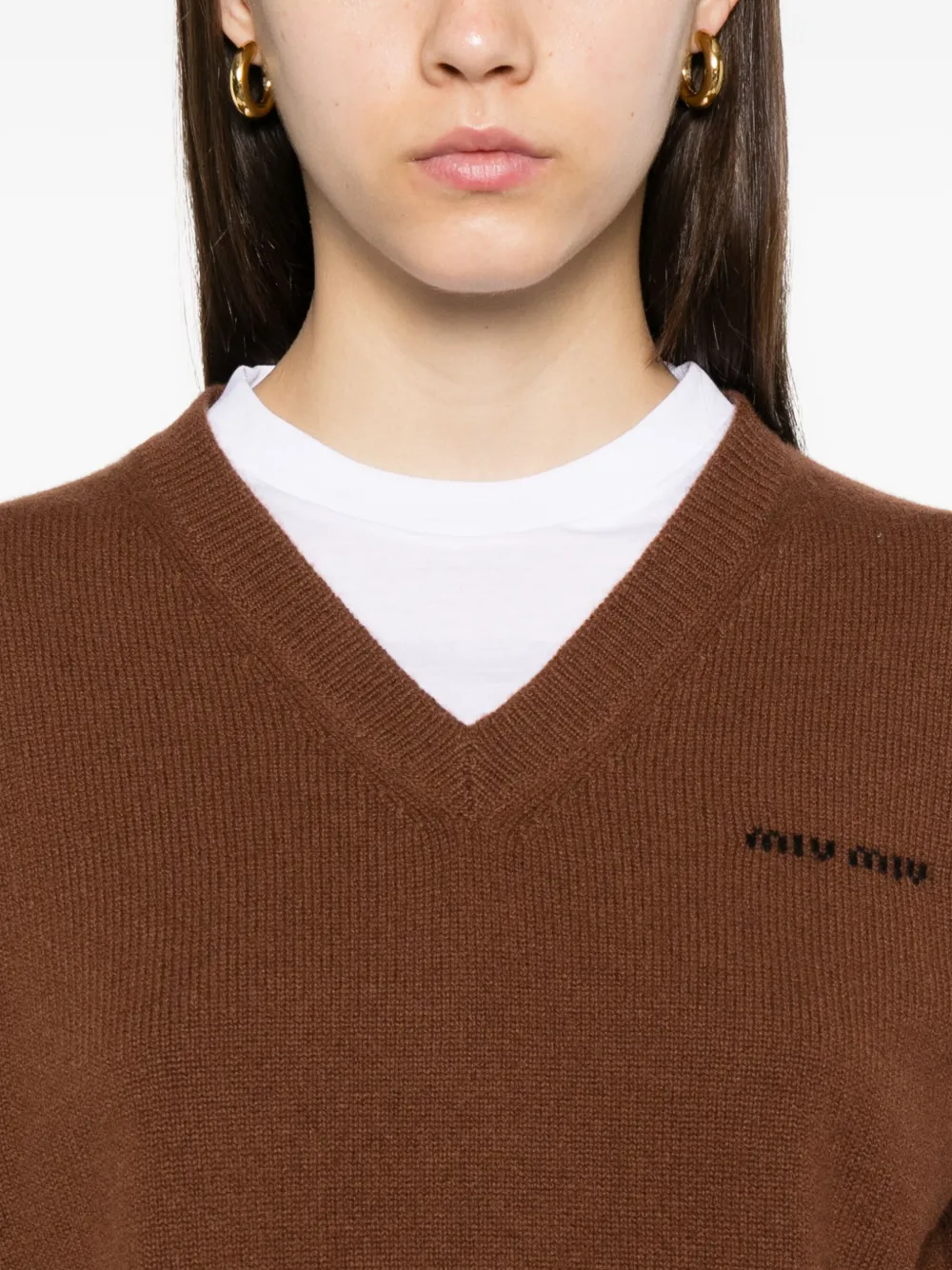 Miu Cropped trui Bruin