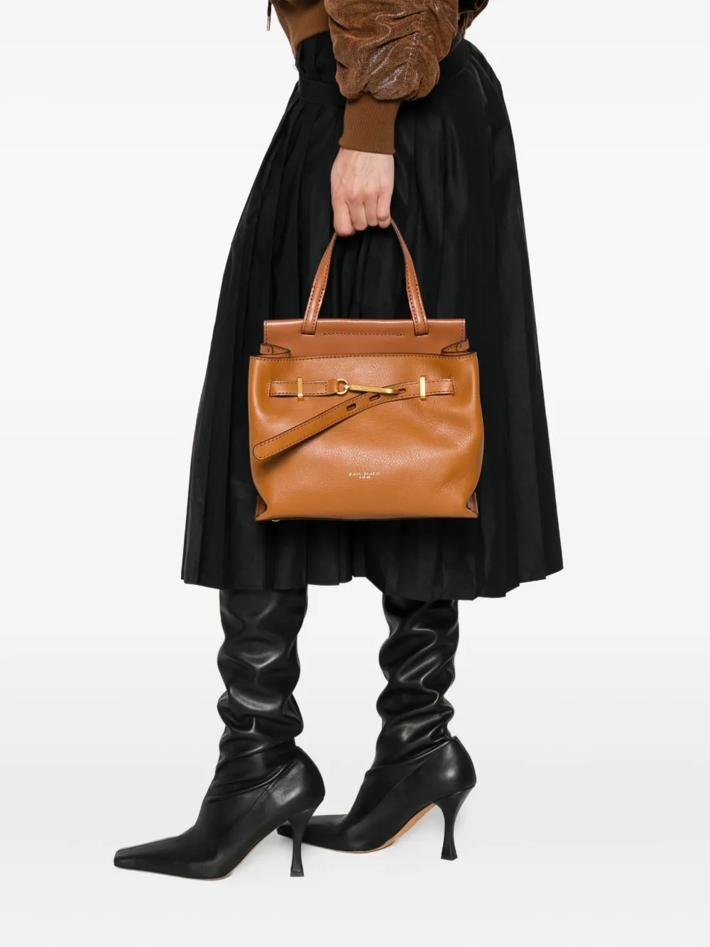 GIANNI CHIARINI Tilda leren shopper Bruin
