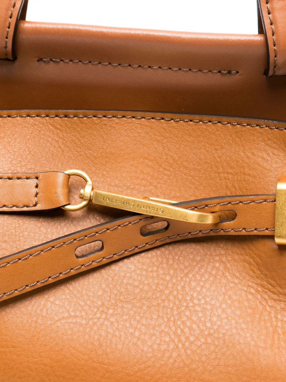 GIANNI CHIARINI Tilda leren shopper Bruin
