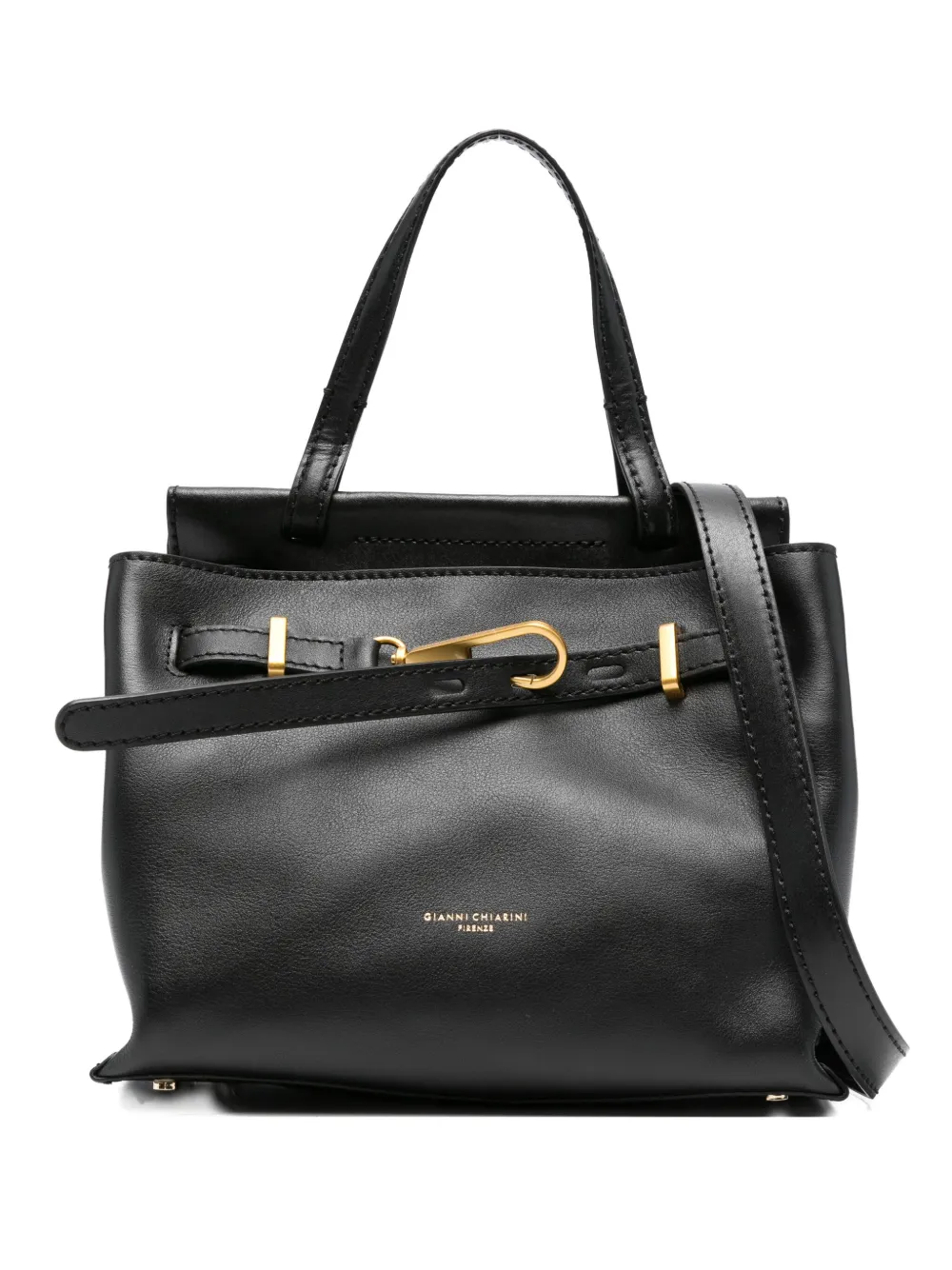 GIANNI CHIARINI Tilda leren shopper met haaksluiting Zwart
