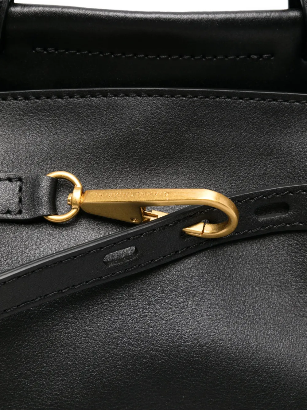 GIANNI CHIARINI Tilda leren shopper met haaksluiting Zwart