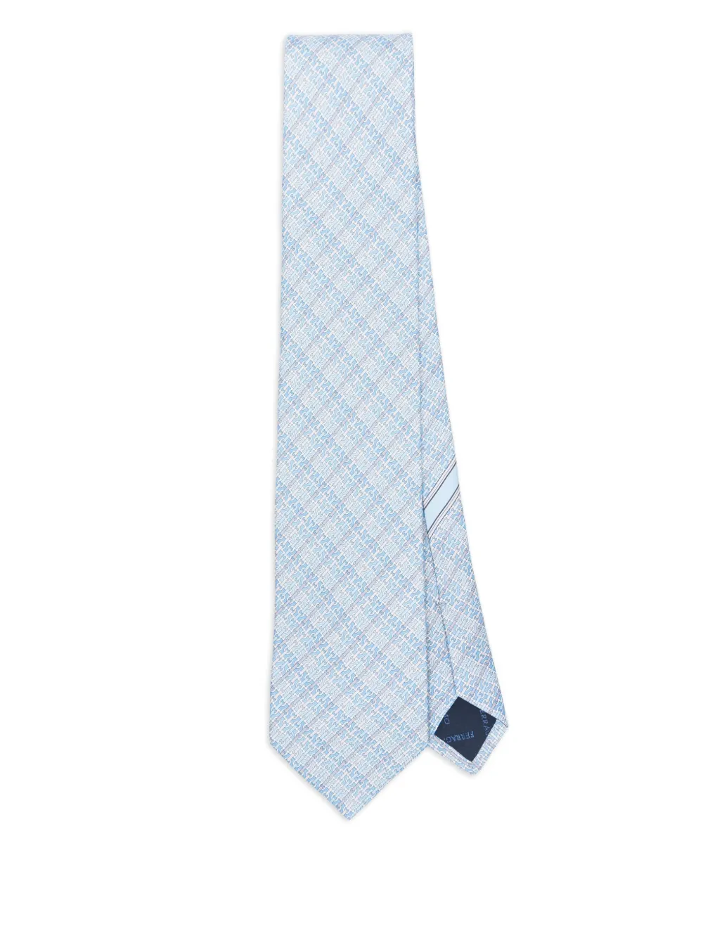 Ferragamo Zijden stropdas met geometrisch patroon Blauw