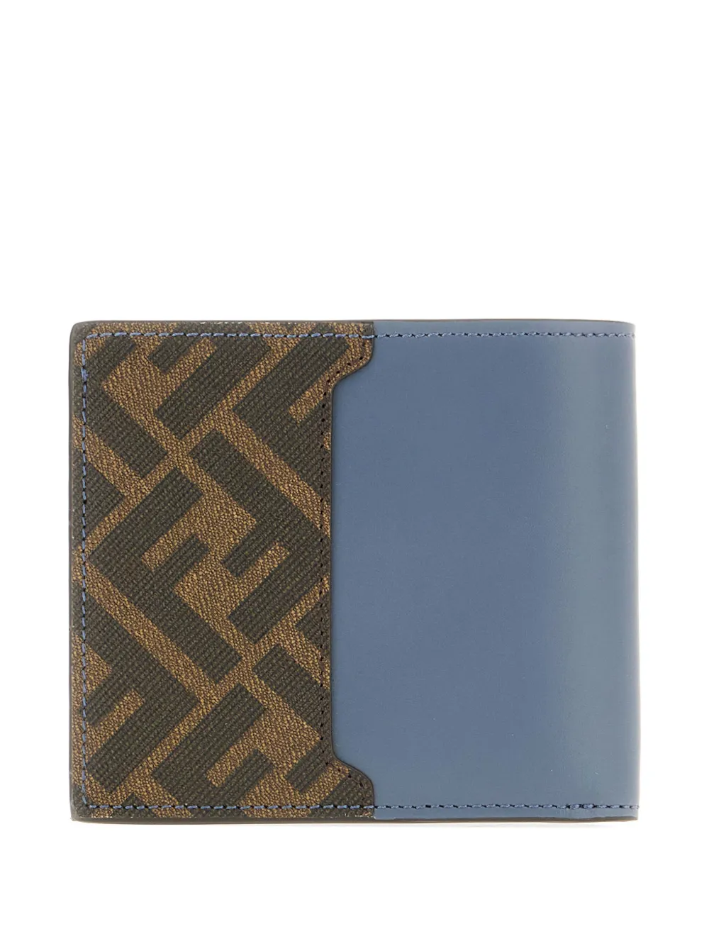 FENDI Leren portemonnee met logoplakkaat Blauw