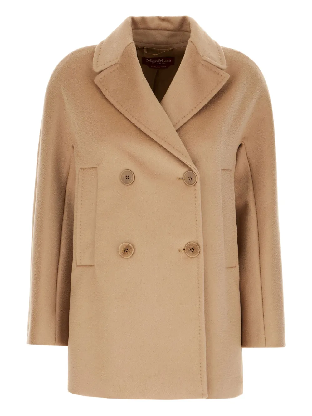 Max Mara double-breasted wool coat Beige