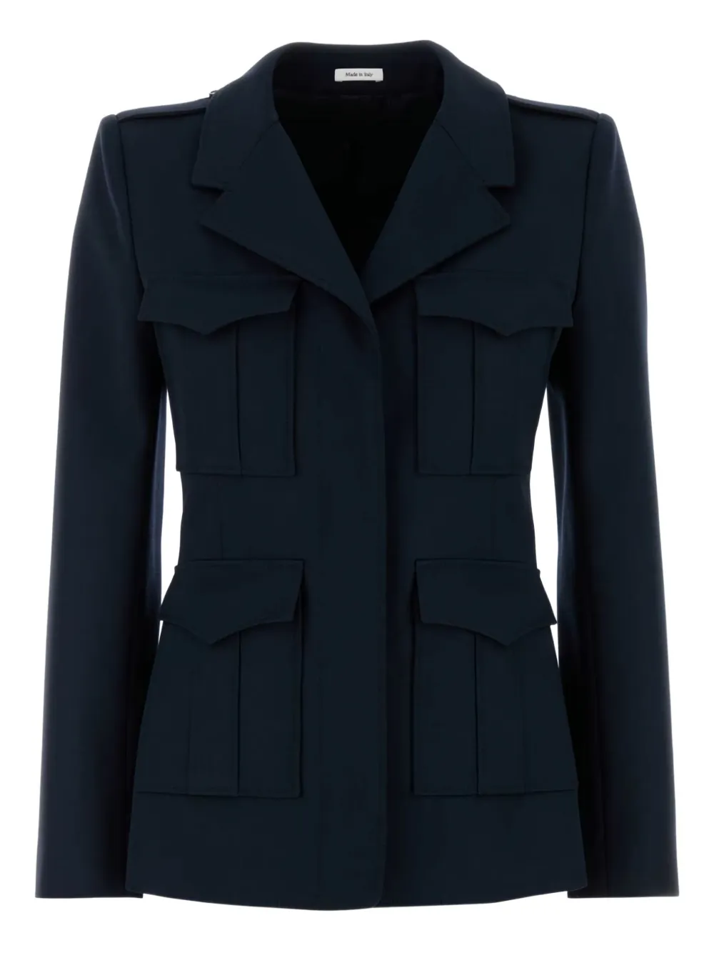 Alexander McQueen flap-pocket wool blazer - ブルー Alexander McQueen flap-pocket wool blazer - ブルー