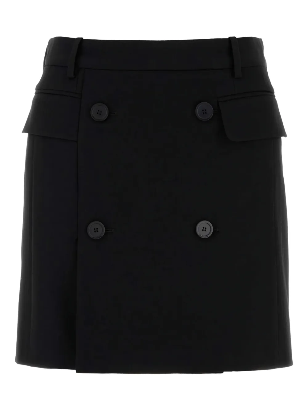 Balenciaga double-breasted twill skirt - ブラック Balenciaga double-breasted twill skirt - ブラック