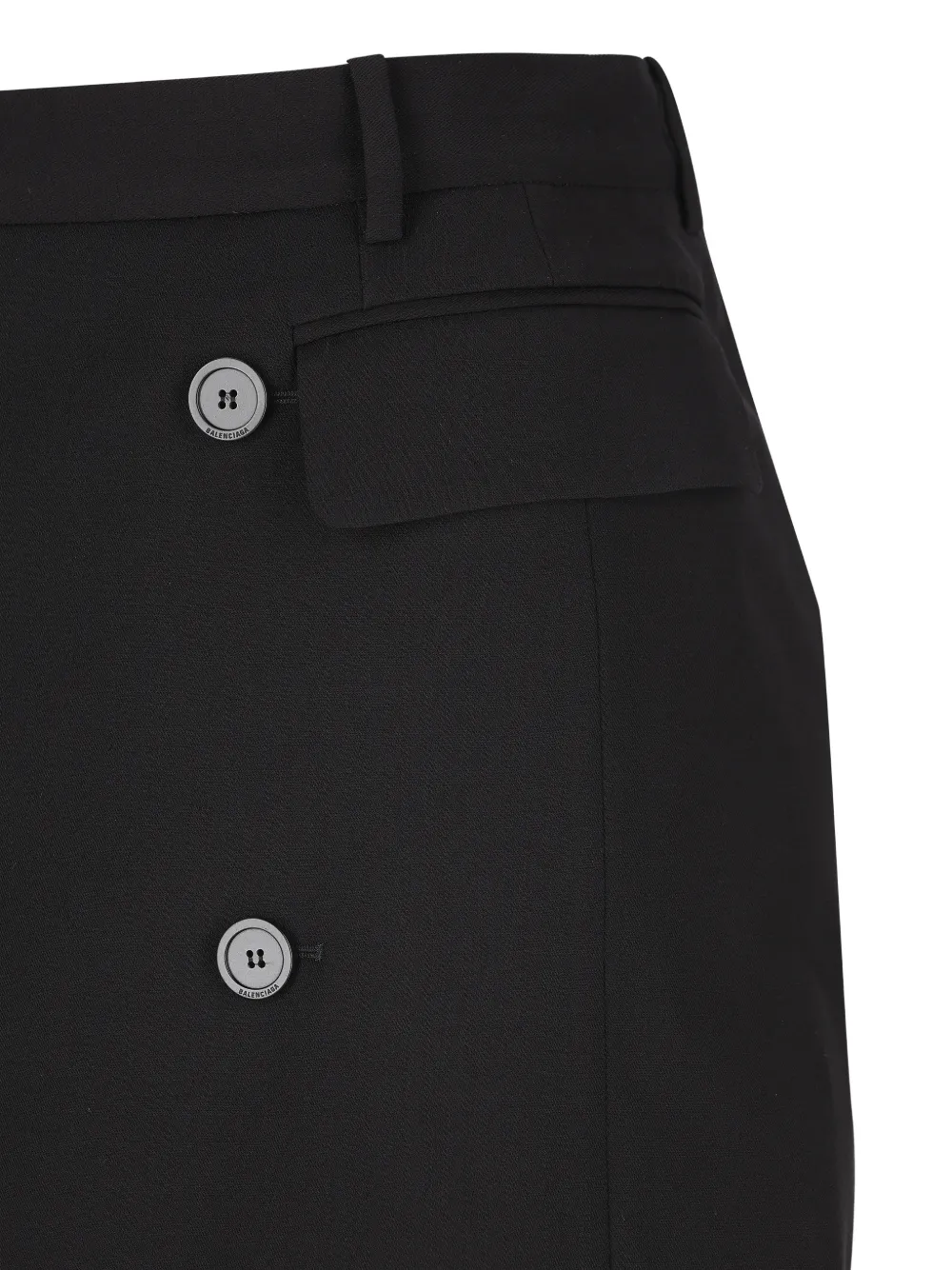 Balenciaga Twill rok met dubbele rij knopen Zwart