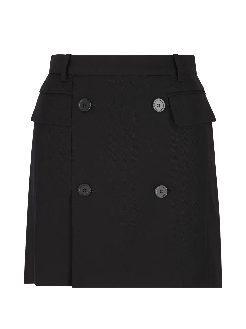 Balenciaga Twill rok met dubbele rij knopen Zwart