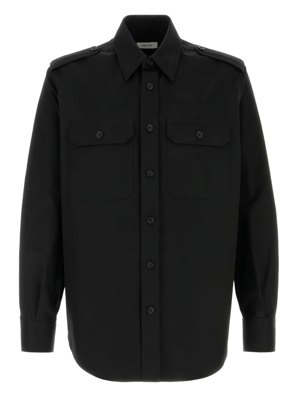 Alexander McQueen double-pocket cotton shirt Zwart