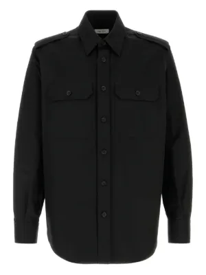 【良品】アレキサンダーマックイーン 無地 長袖 ドレスシャツ 黒 メンズ L ALEXANDER MCQUEEN（アレキサンダーマックイーン）カジュアル