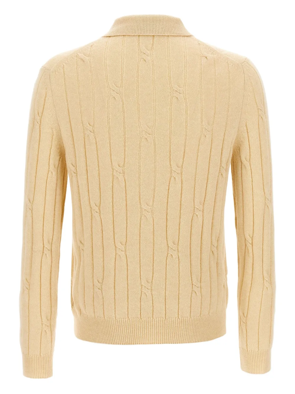 Zanone cable-knit polo shirt Beige