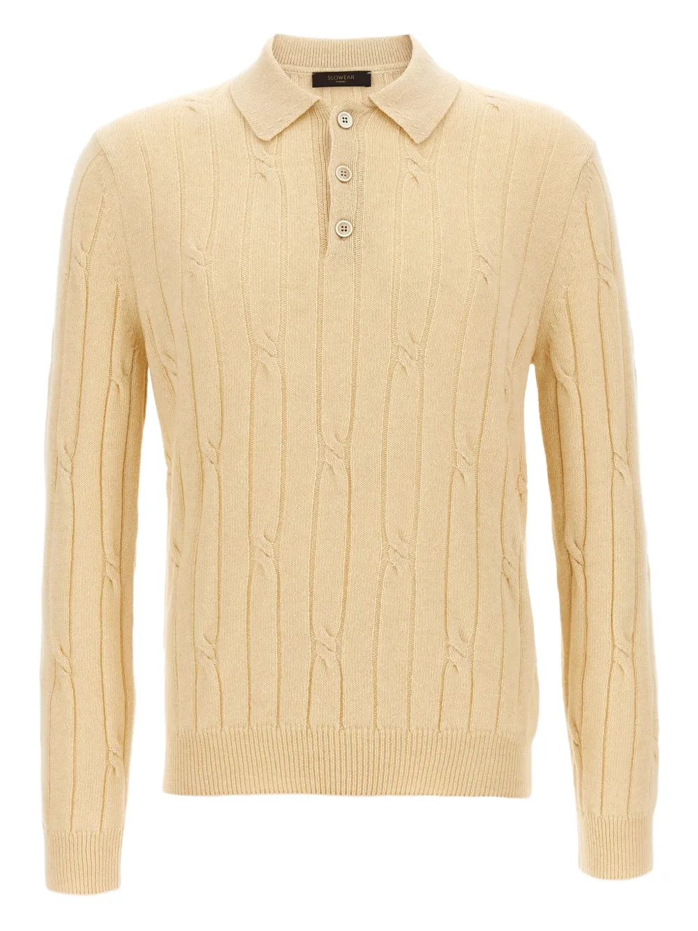 Zanone cable-knit polo shirt Beige