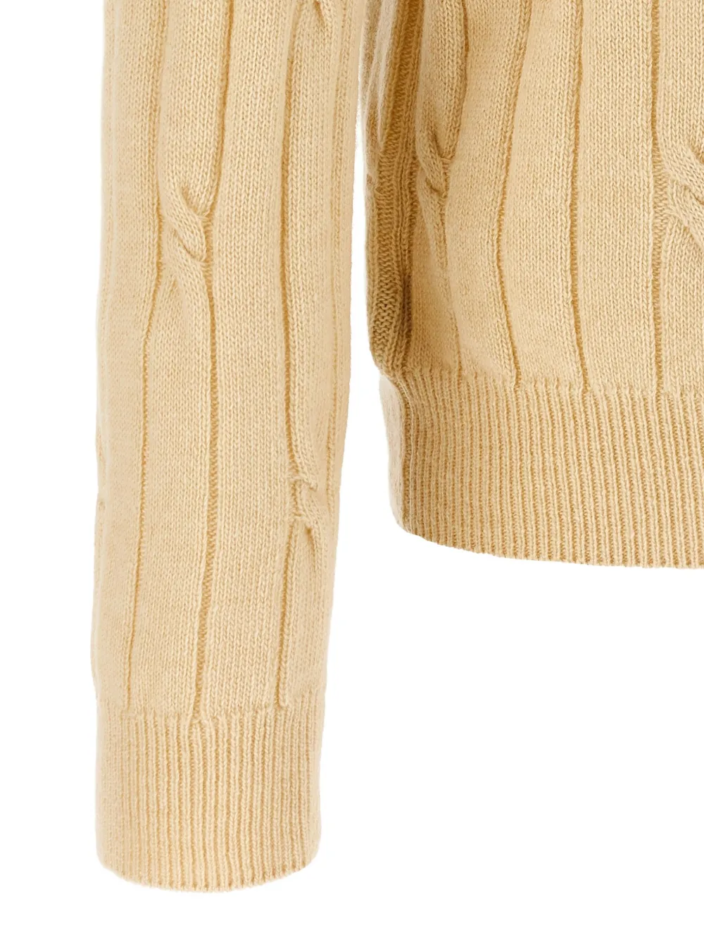 Zanone cable-knit polo shirt Beige