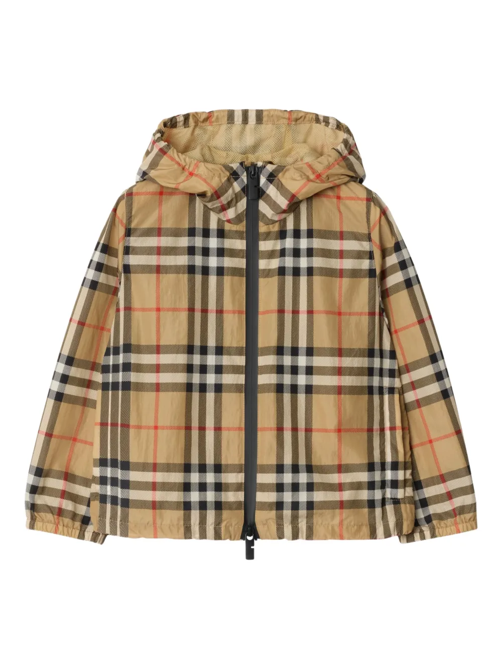 Burberry Kids check hooded jacket Bruin