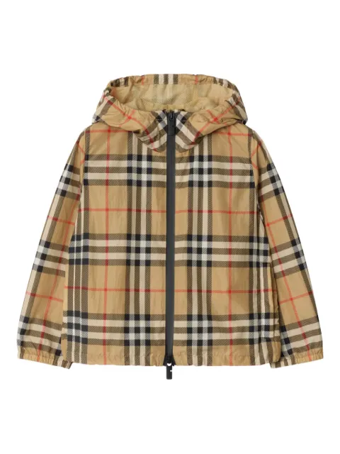 Burberry Kids check hooded jacket