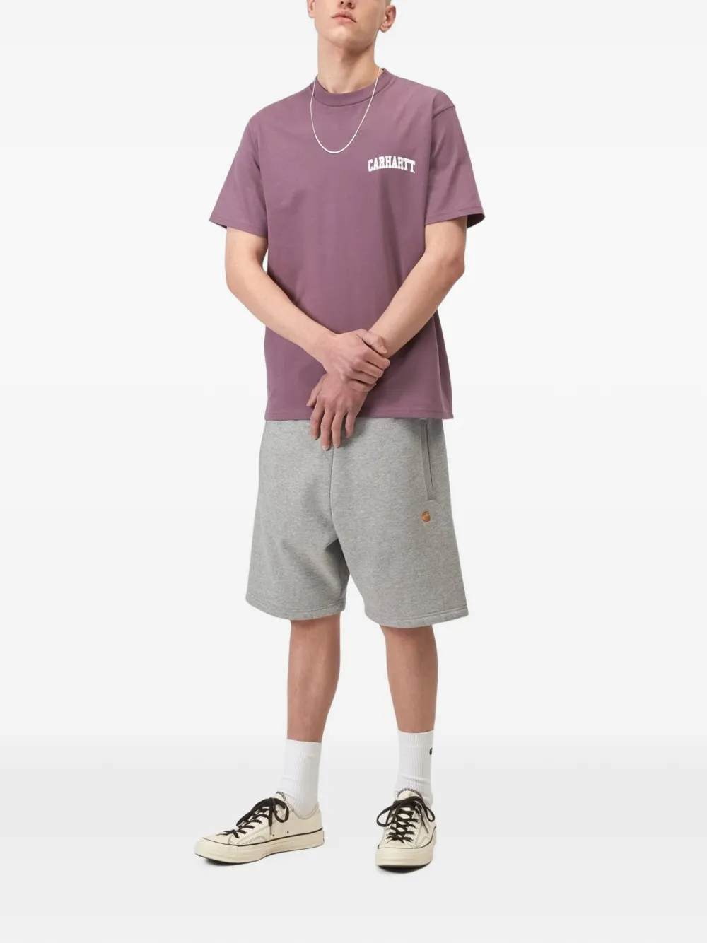 Carhartt WIP Chase trainingsshorts met zakdetail Grijs