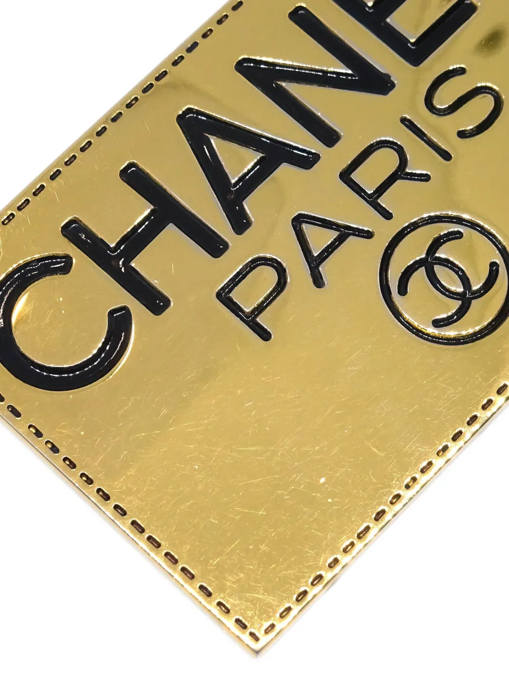 CHANEL Pre-Owned 1990-2000s ロゴエングレーブ ブローチ | ゴールド
