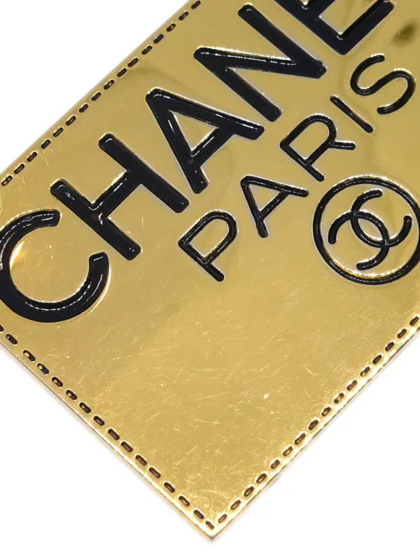 CHANEL Pre-Owned 1990-2000s ロゴエングレーブ ブローチ | ゴールド
