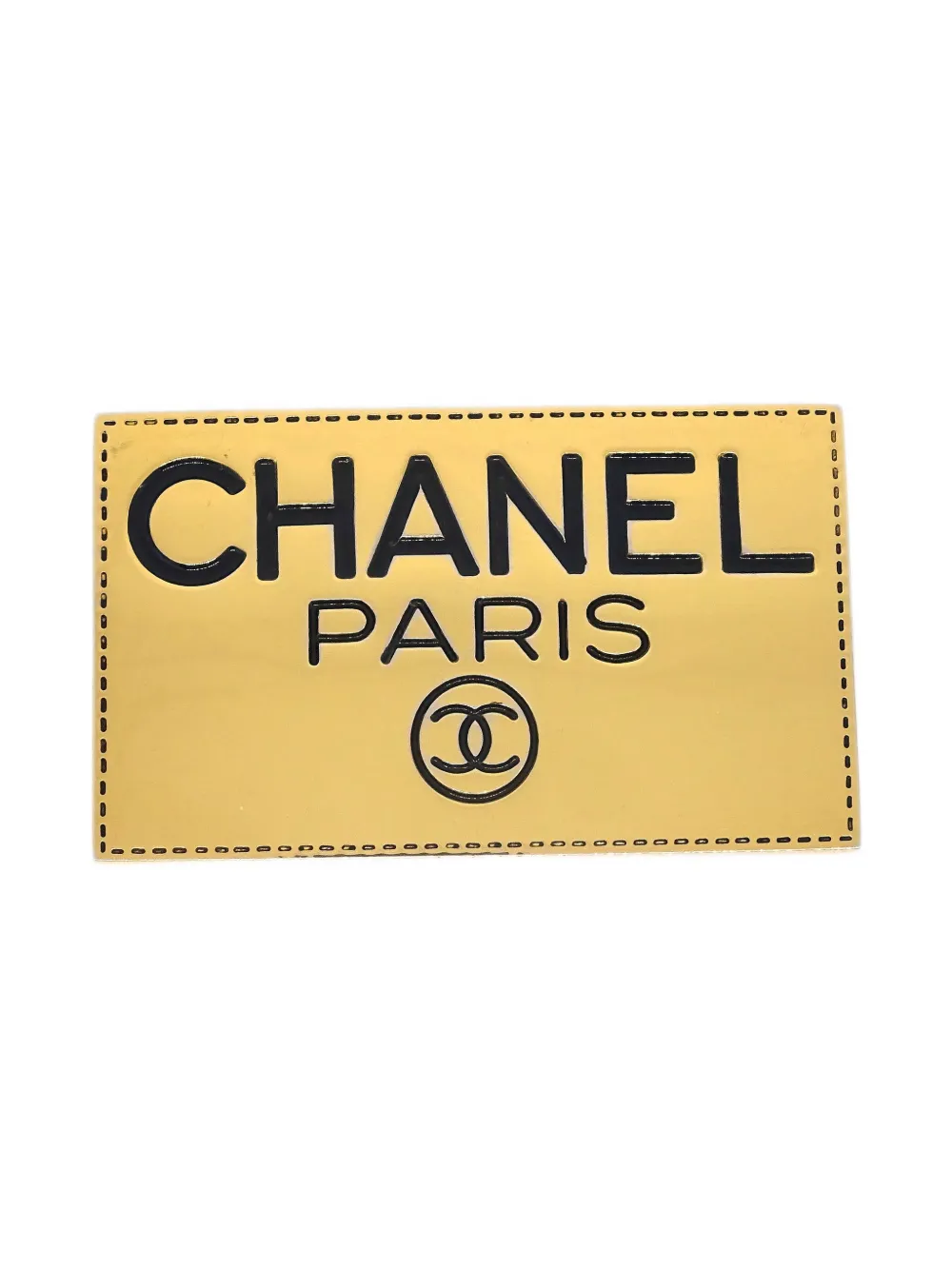 CHANEL Pre-Owned 1990-2000s ロゴエングレーブ ブローチ - ゴールドトーン CHANEL Pre-Owned 1990-2000s ロゴエングレーブ ブローチ - ゴールドトーン