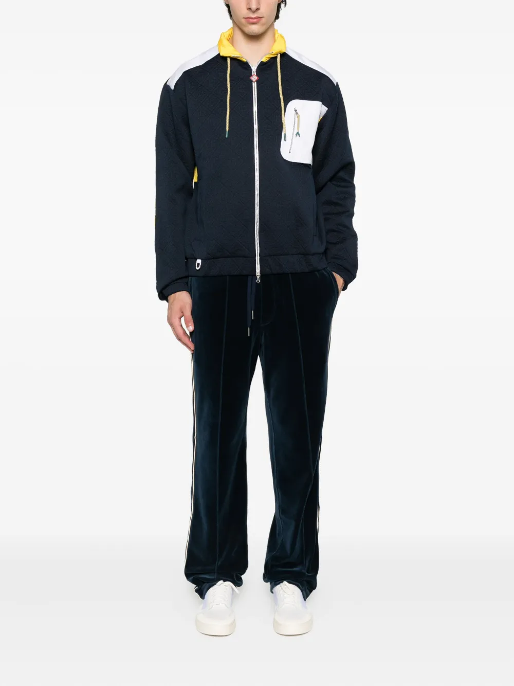 Casablanca monogram-jacquard jacket Blauw