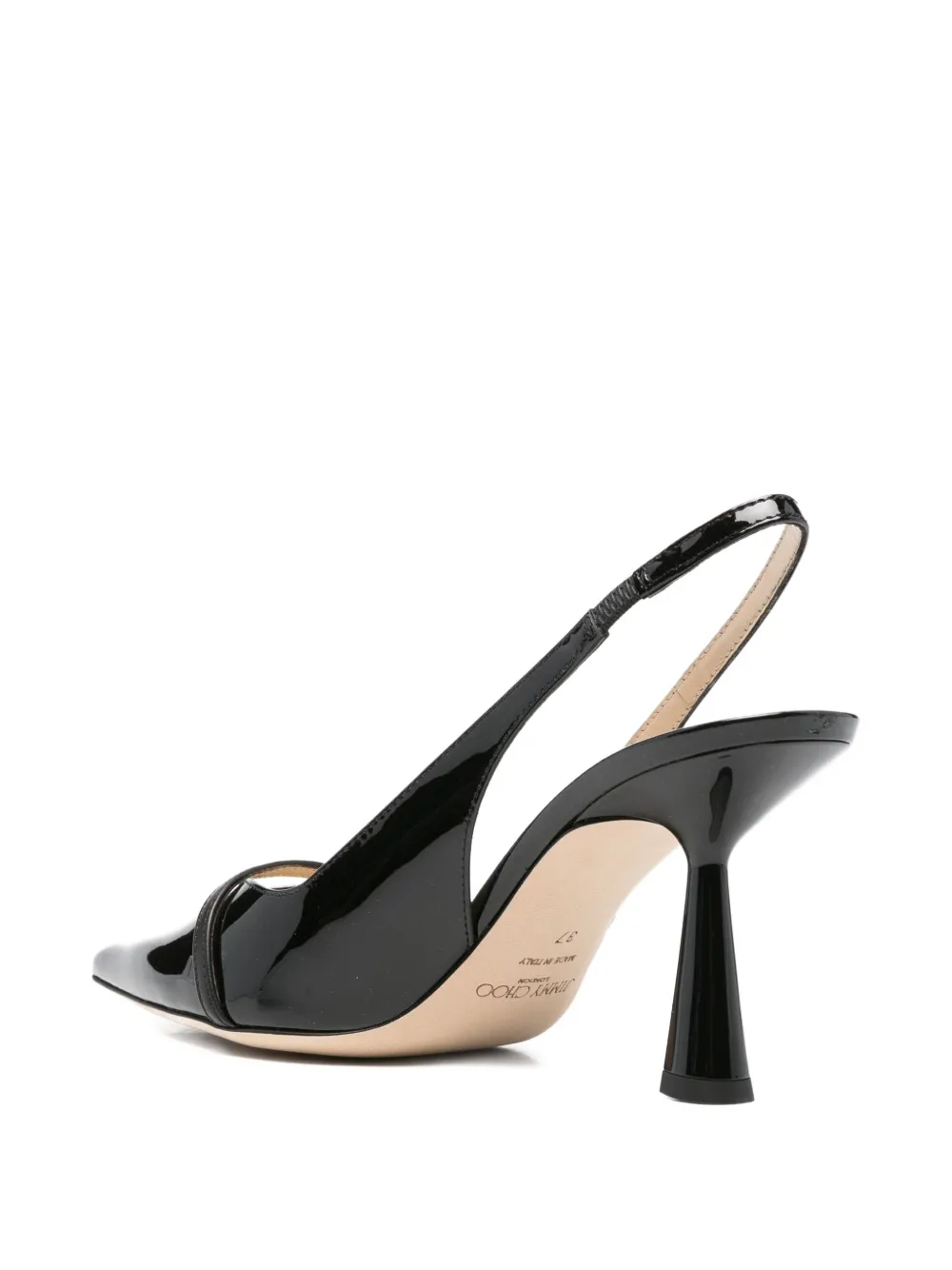 Jimmy Choo 85 mm Amita leren slingback pumps Zwart