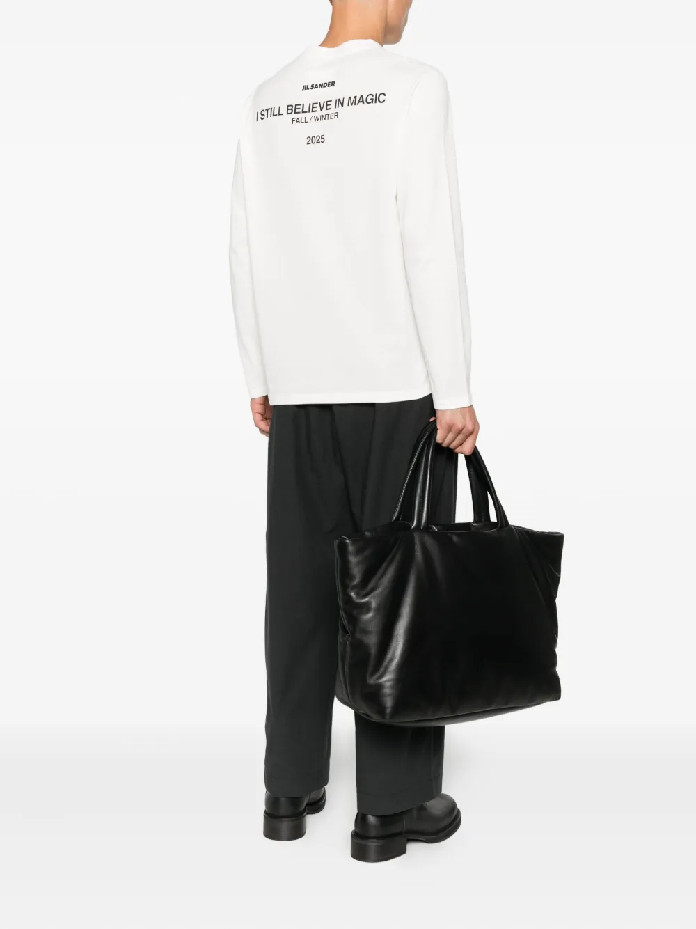 Jil Sander Katoenen T-shirt met lange mouwen Wit