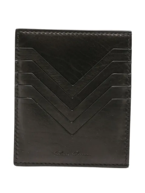 Rick Owens kortholder i læder med chevron-detalje