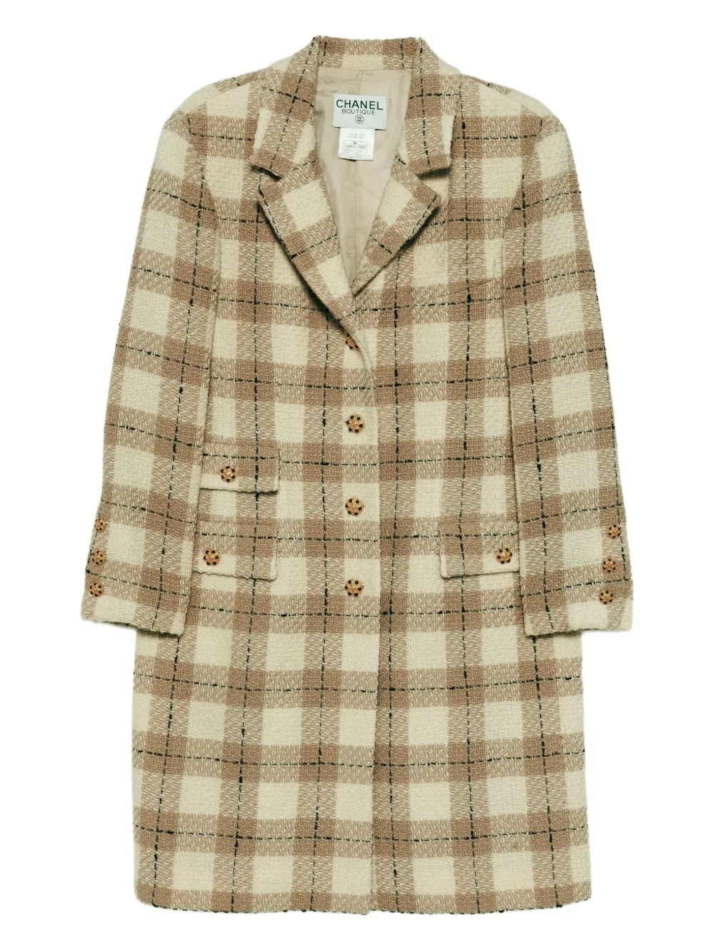 CHANEL Pre-Owned 1996 tweeded coat | Neutrals | Image 1