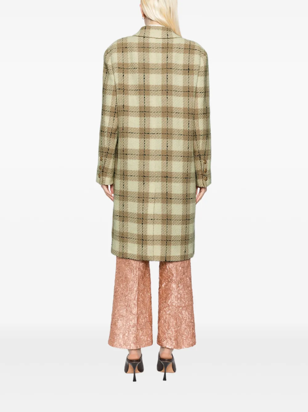 Pre-owned Chanel 1996 Tweeded Coat In Neutral