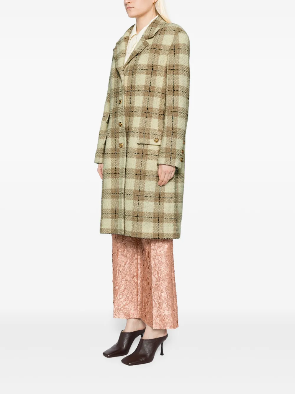 Pre-owned Chanel 1996 Tweeded Coat In Neutral