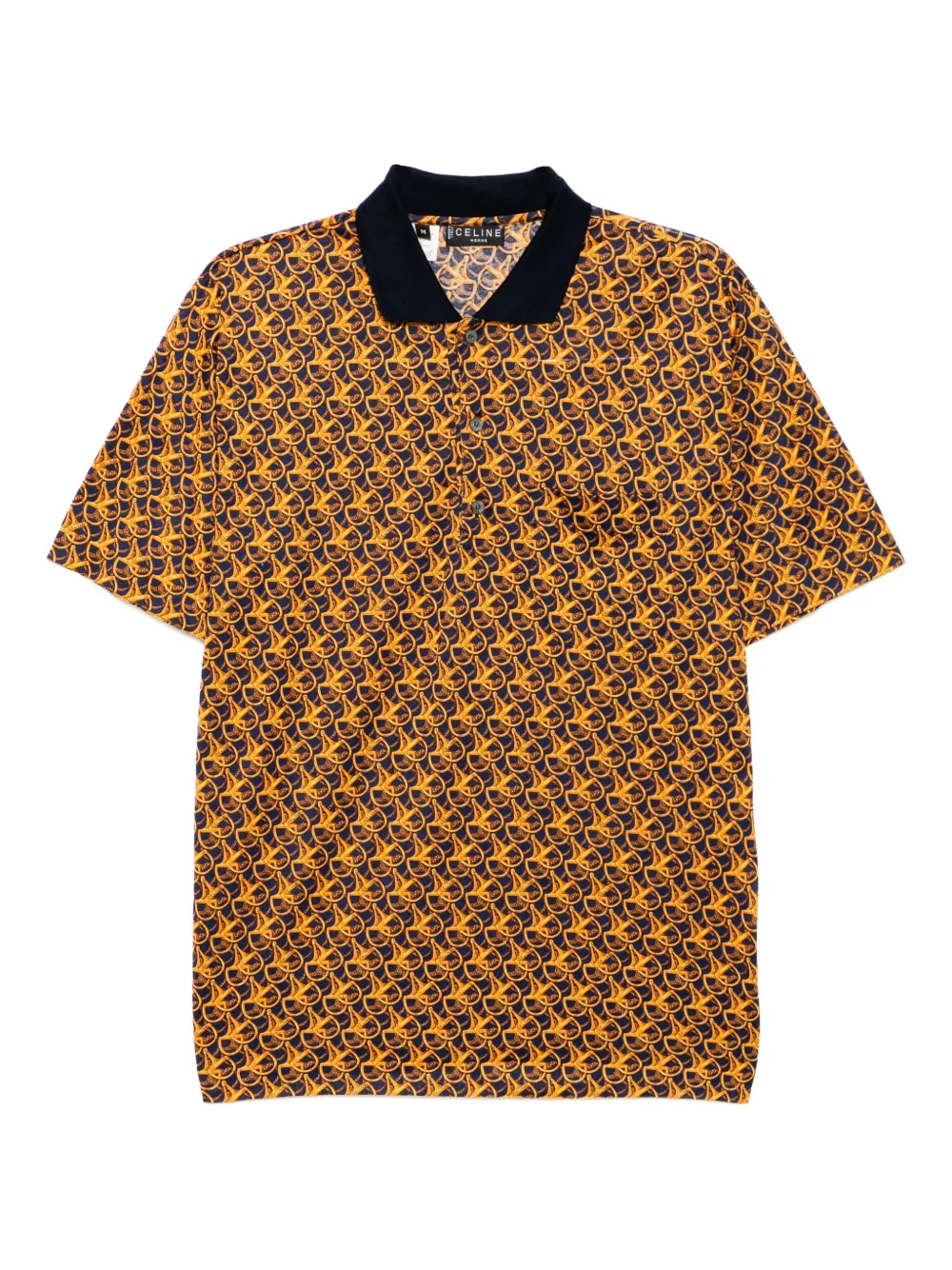 Pre-owned Celine 1990-2000s Printed Top In Yellow