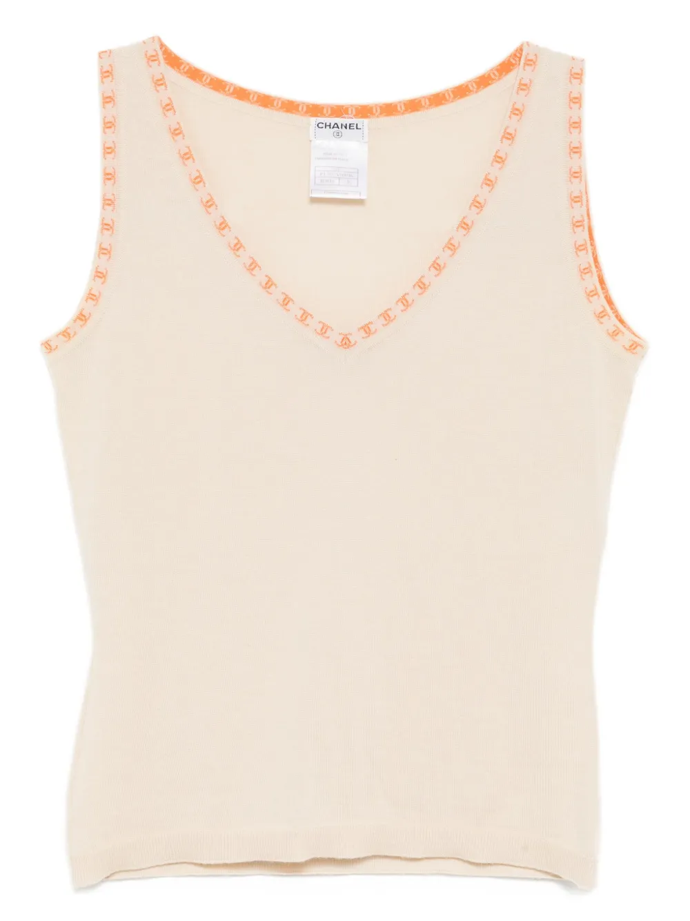 Pre-owned Chanel 2001 Sleeveless Tank Top In Neutral