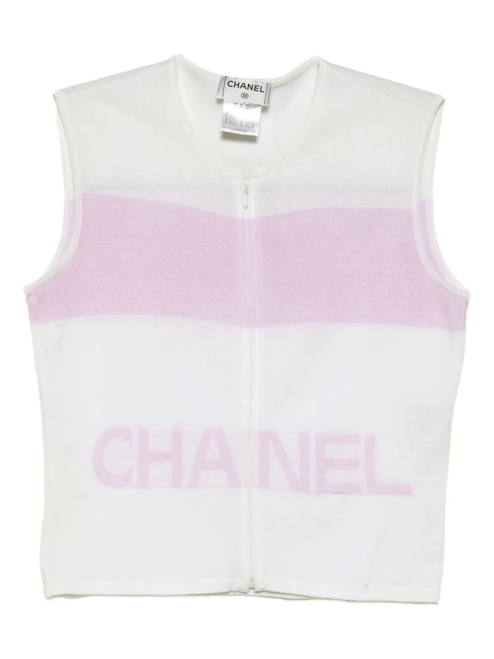 CHANEL Pre-Owned 2000s ノースリーブ トップ - ホワイト CHANEL Pre-Owned 2000s ノースリーブ トップ - ホワイト