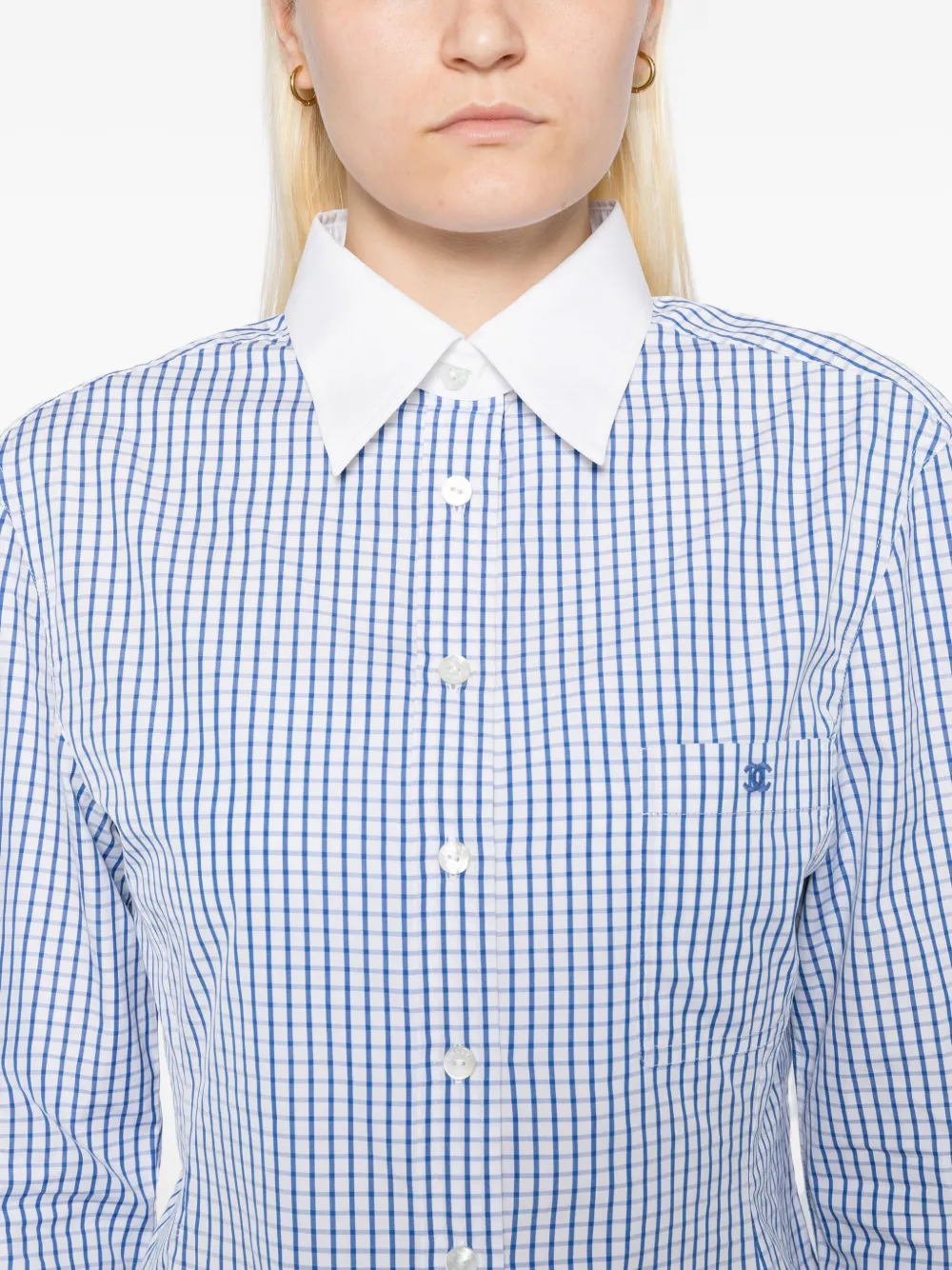 Pre-owned Chanel 1998 Long-sleeved Shirt In Blue