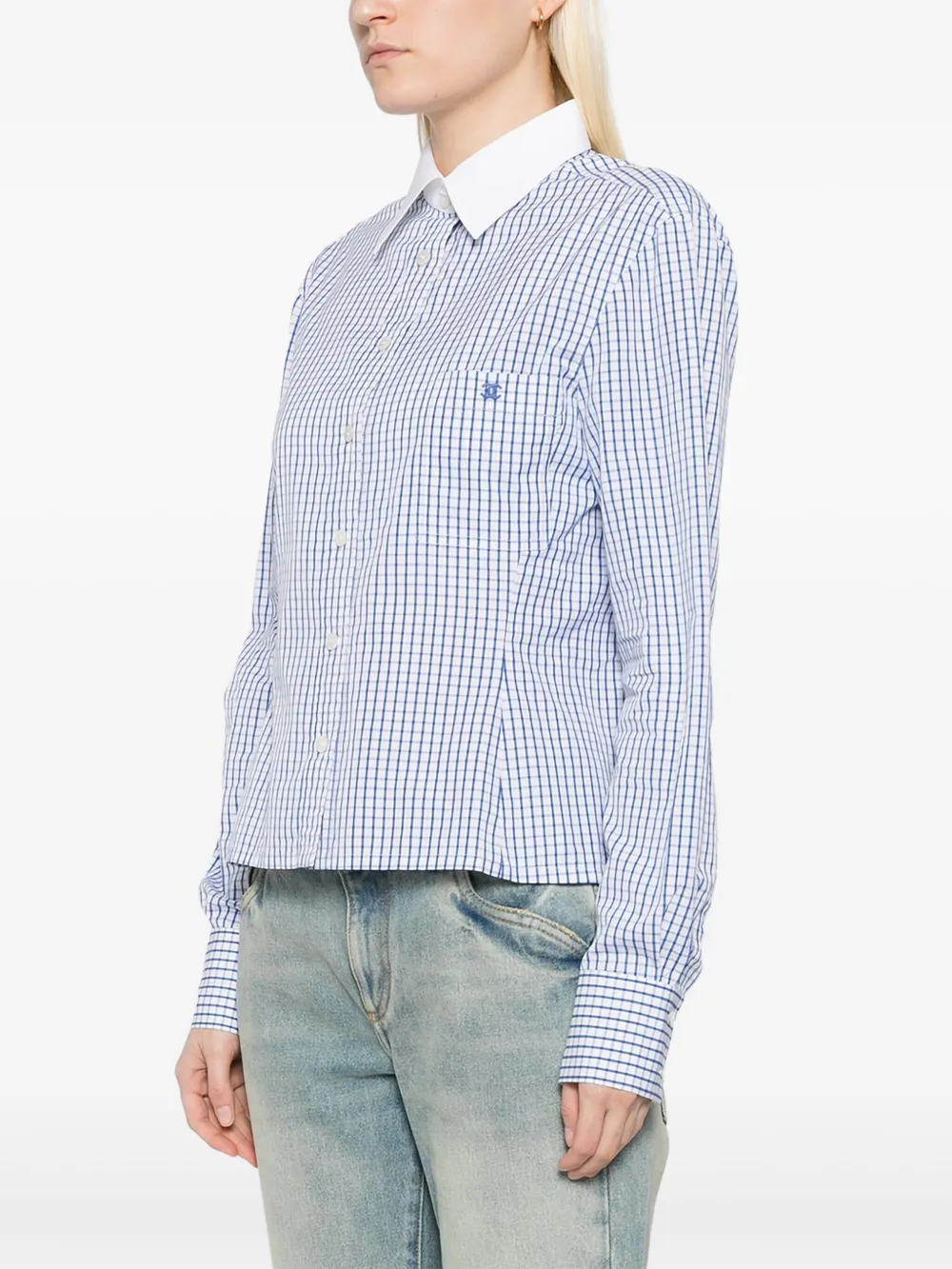 Pre-owned Chanel 1998 Long-sleeved Shirt In Blue