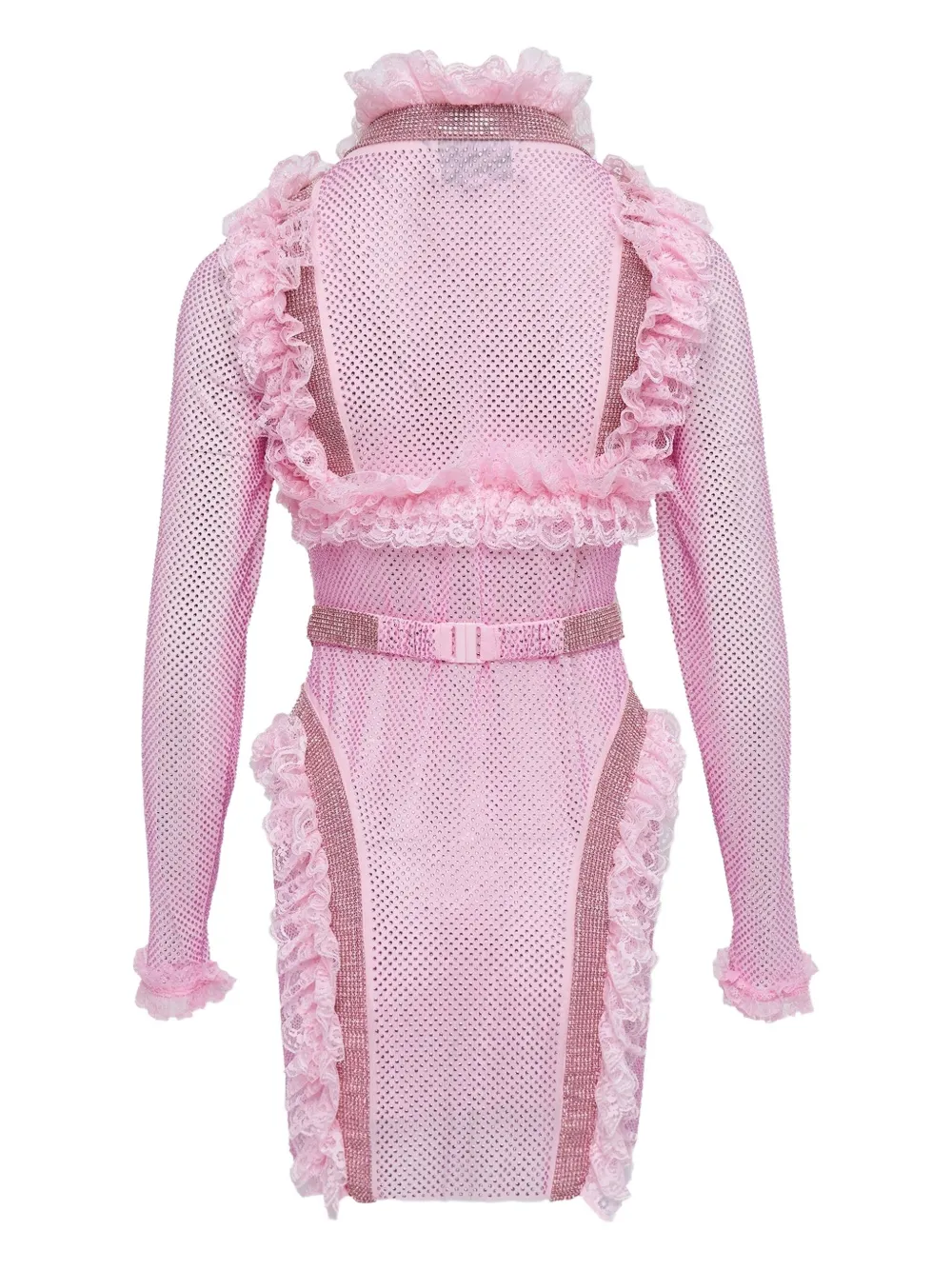 Self-Portrait long-sleeve mini dress - Roze