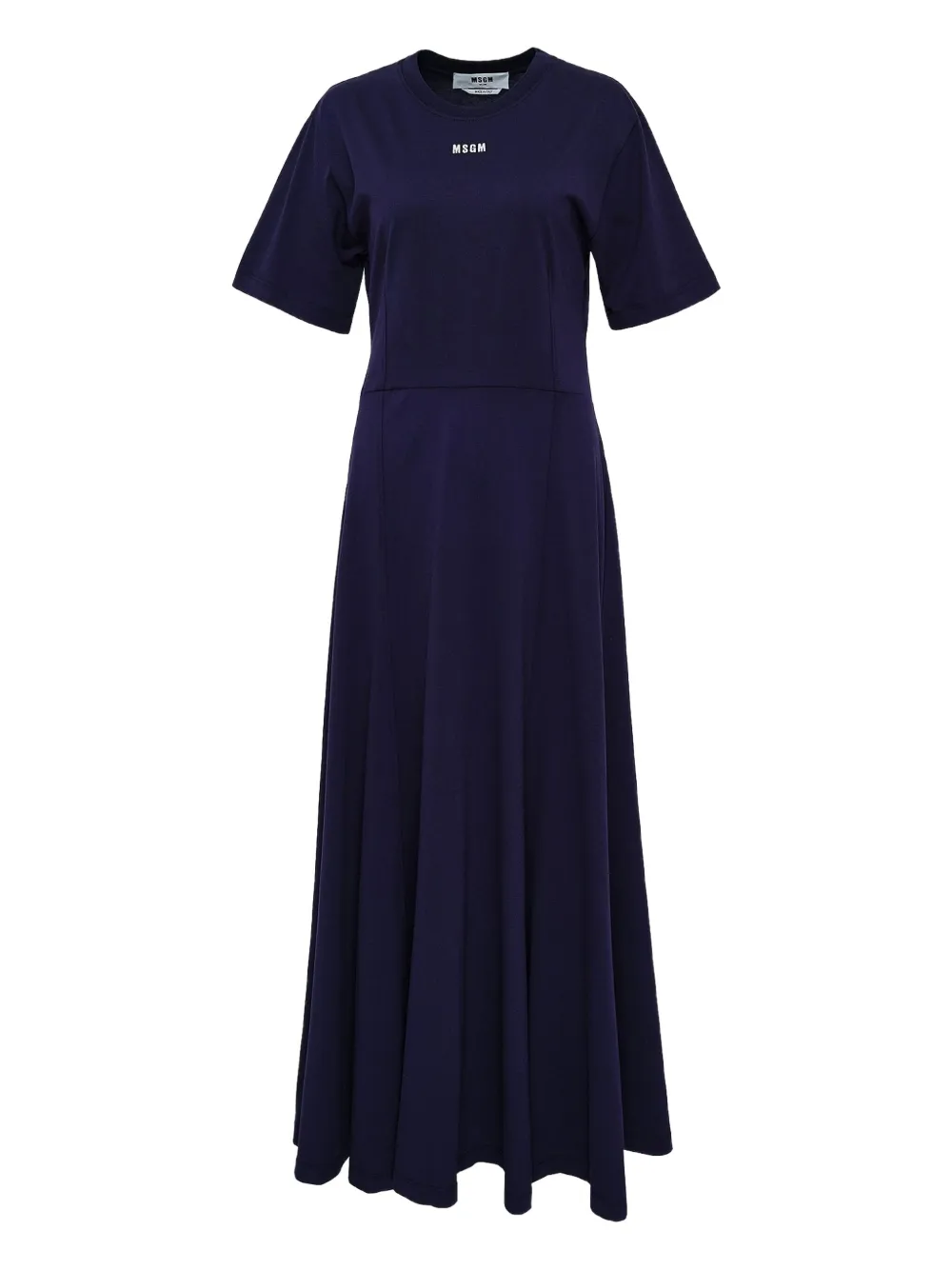 short-sleeve flared maxi dress