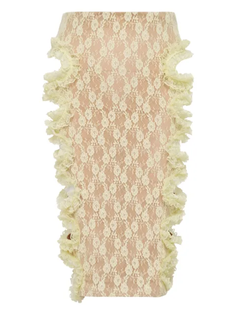 Self-Portrait lace cut-out midi skirt