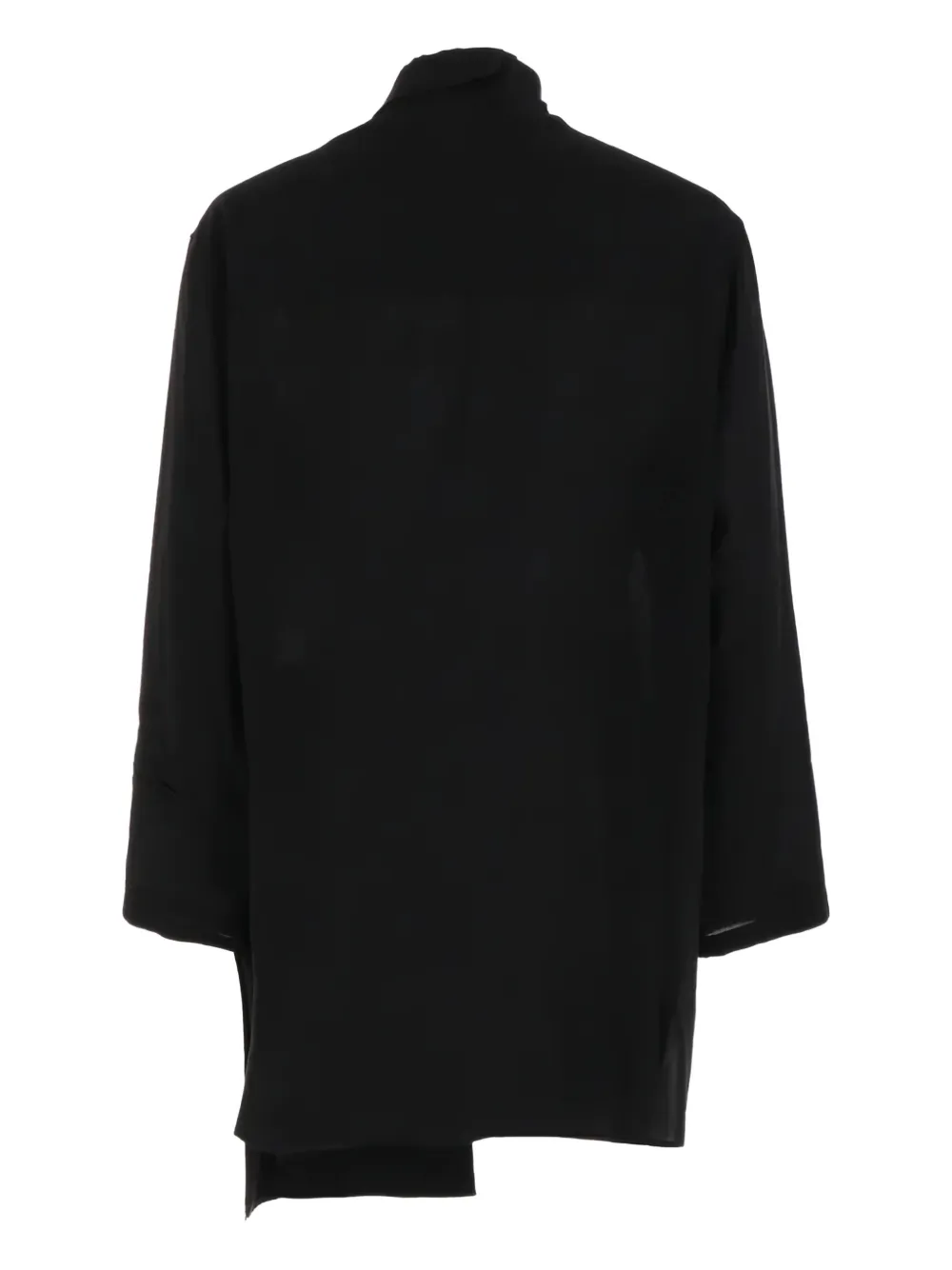 Yohji Yamamoto Overhemd met asymmetrische zak Zwart