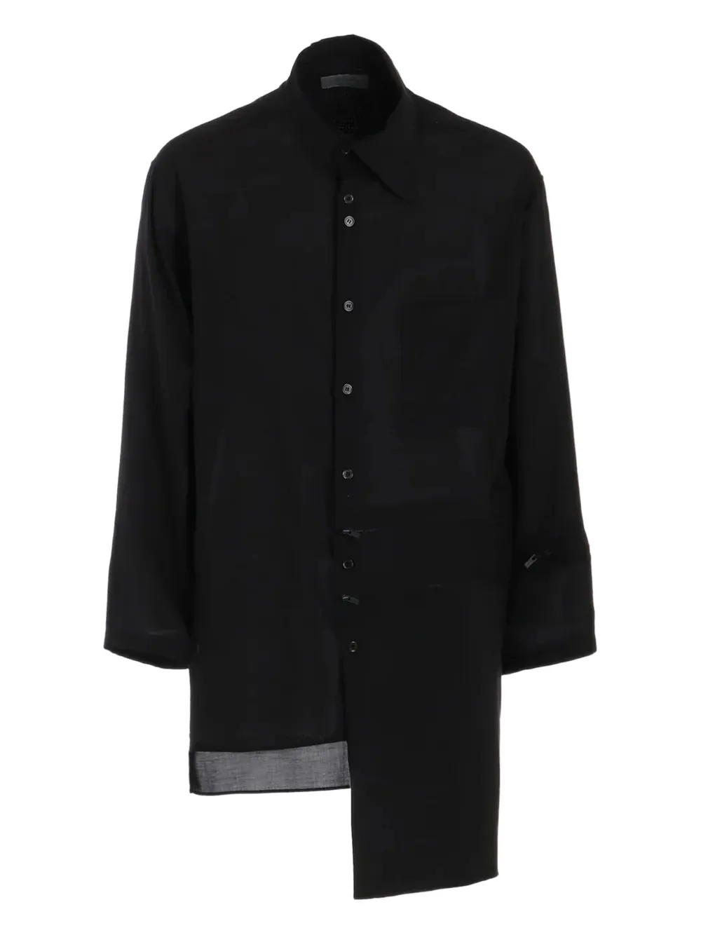 Yohji Yamamoto chest pouch pocket blouse - Black