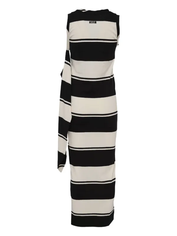 MSGM Striped Maxi Dress | Black | FARFETCH