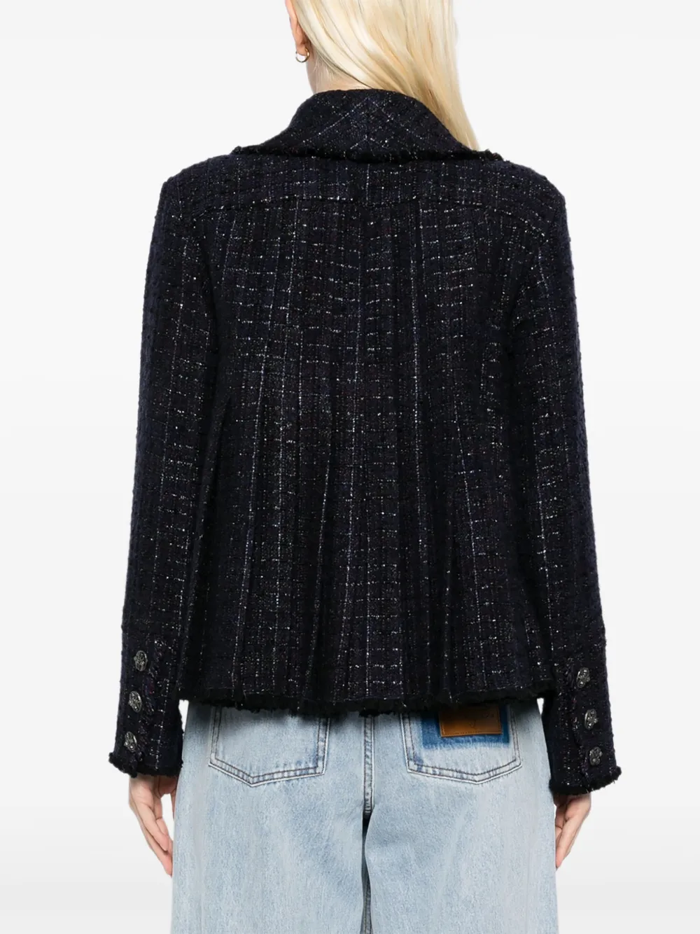 Pre-owned Chanel 2013 Pleated Jacket In Blue