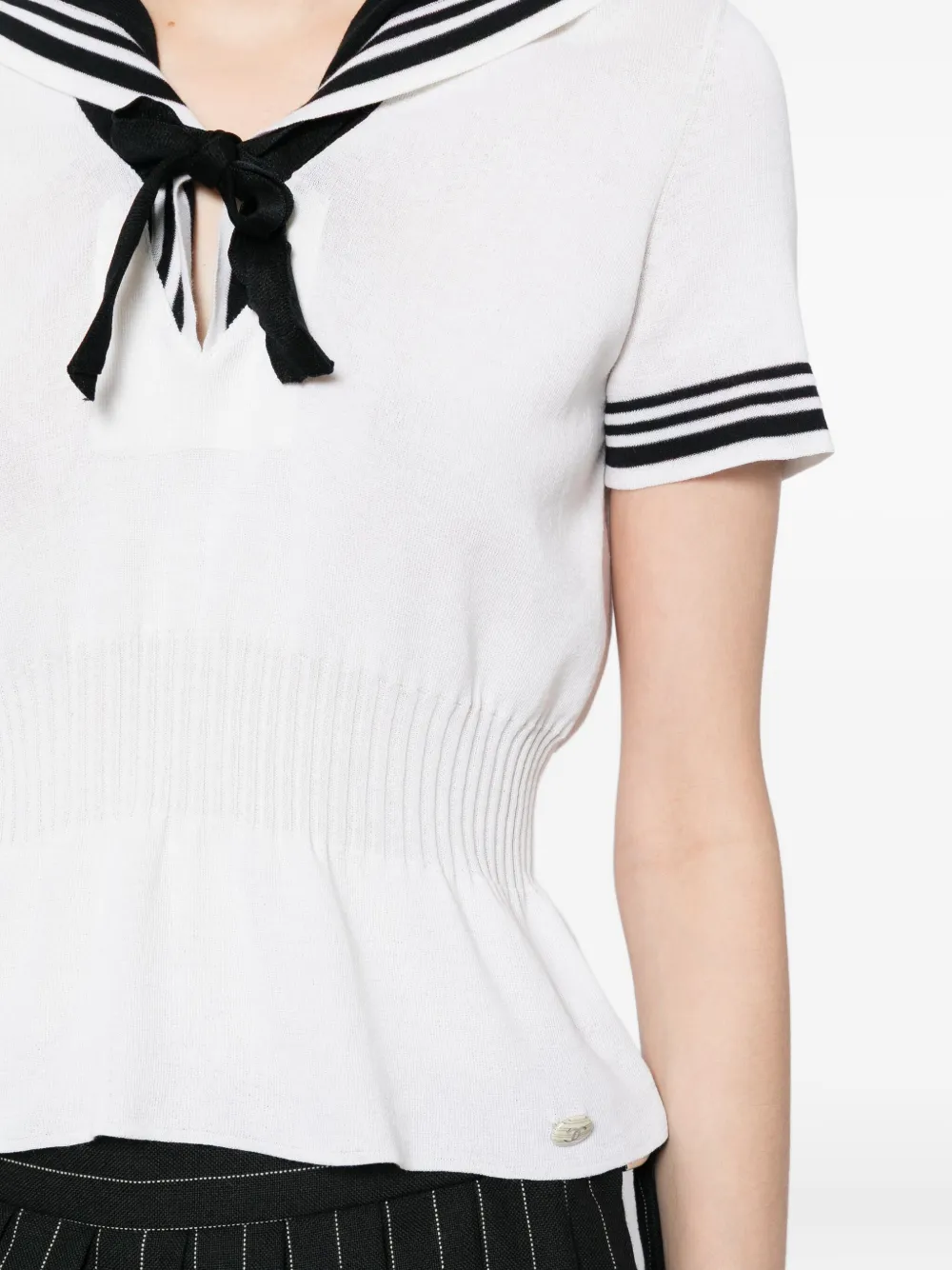 Pre-owned Chanel 2010 Sailor Top In White