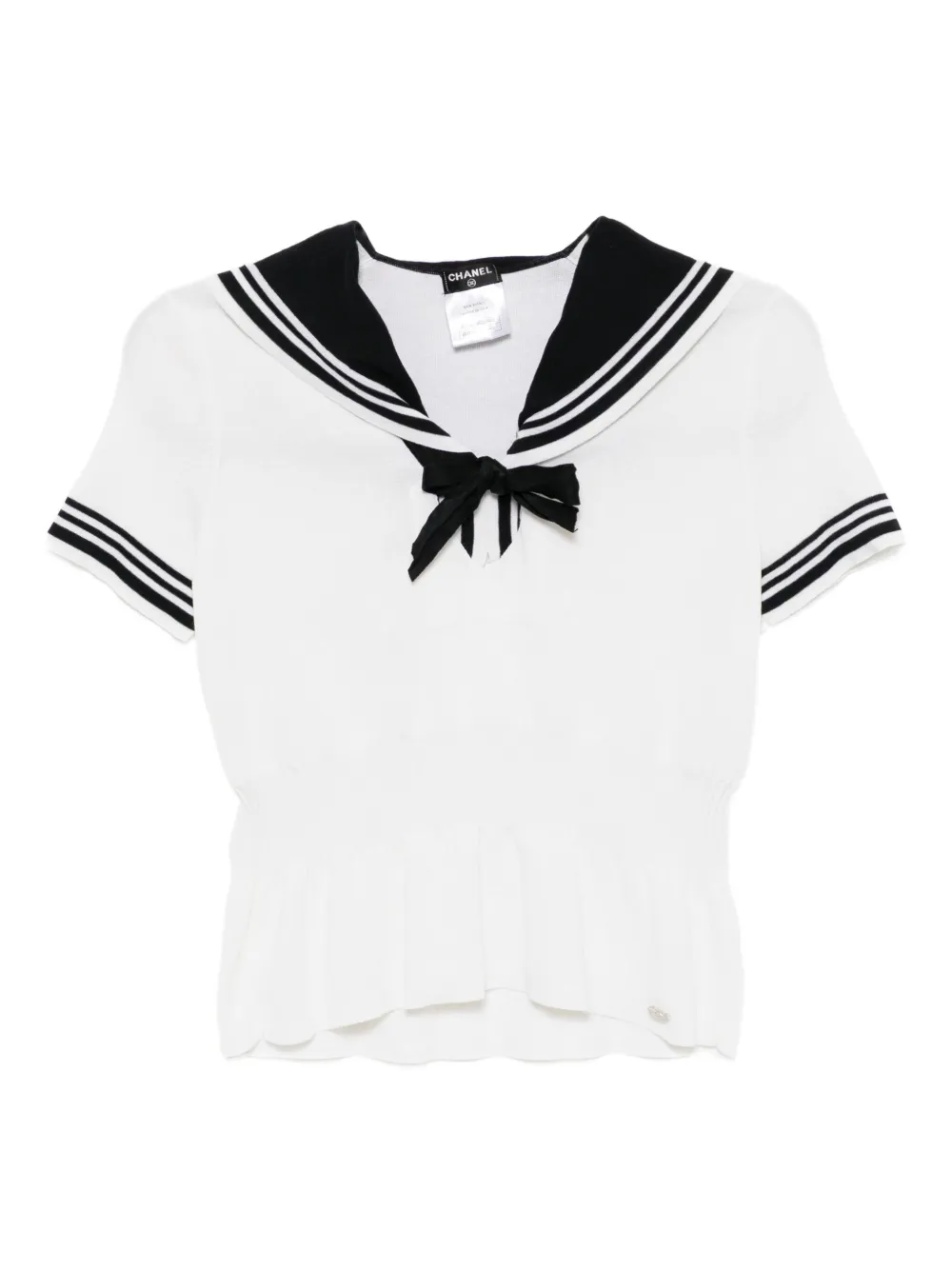 Pre-owned Chanel 2010 Sailor Top In White