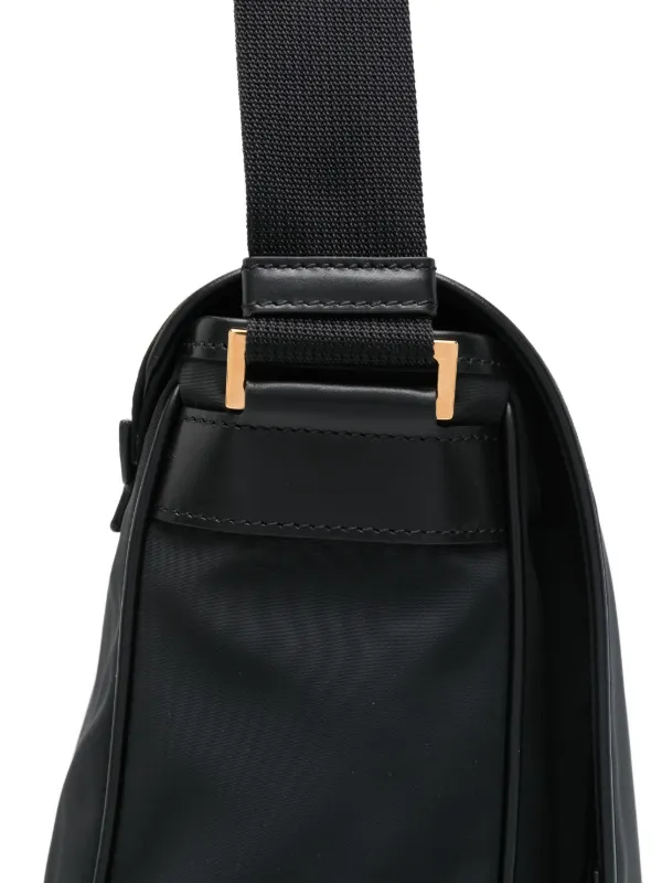 Tom Ford レザートリムのメッセンジャーバッグ TOM FORD レザートリム メッセンジャーバッグ | ブラック