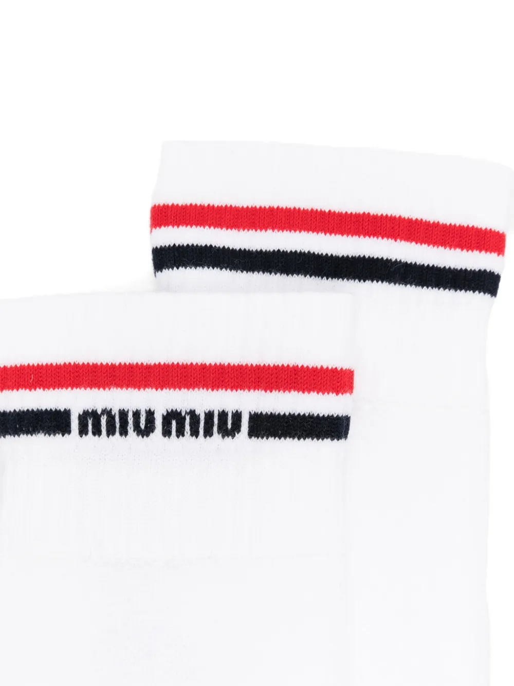 Miu stripe-detail socks Wit