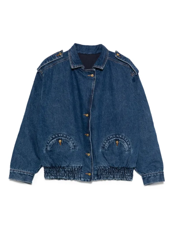 BLAZÉ Milano Elasticated Pocket Denim Jacket in Blue