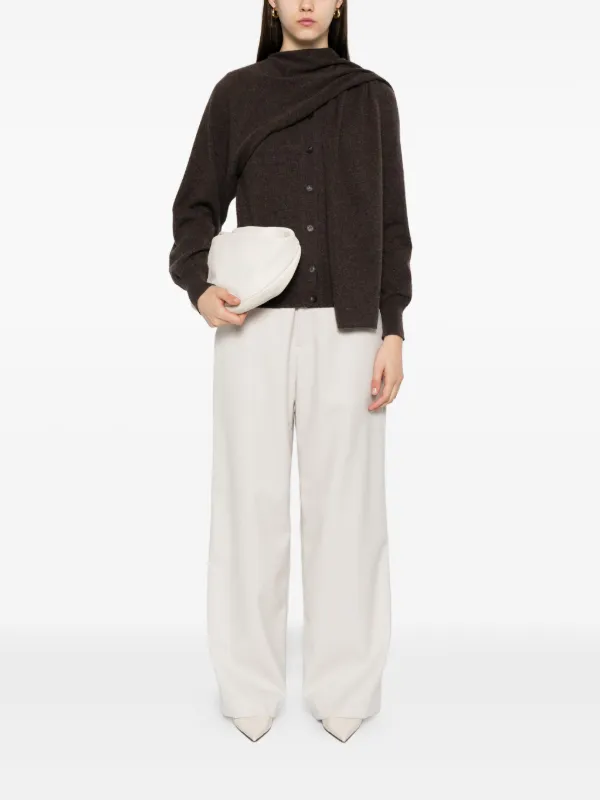 Tシャツ・カットソー SALVATORE FERRAGAMO Brown Cashmere Cardigan Draped cashmere cardigan in brown - Ferragamo | Mytheresa