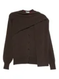Ferragamo asymmetric button-up cardigan - Brown